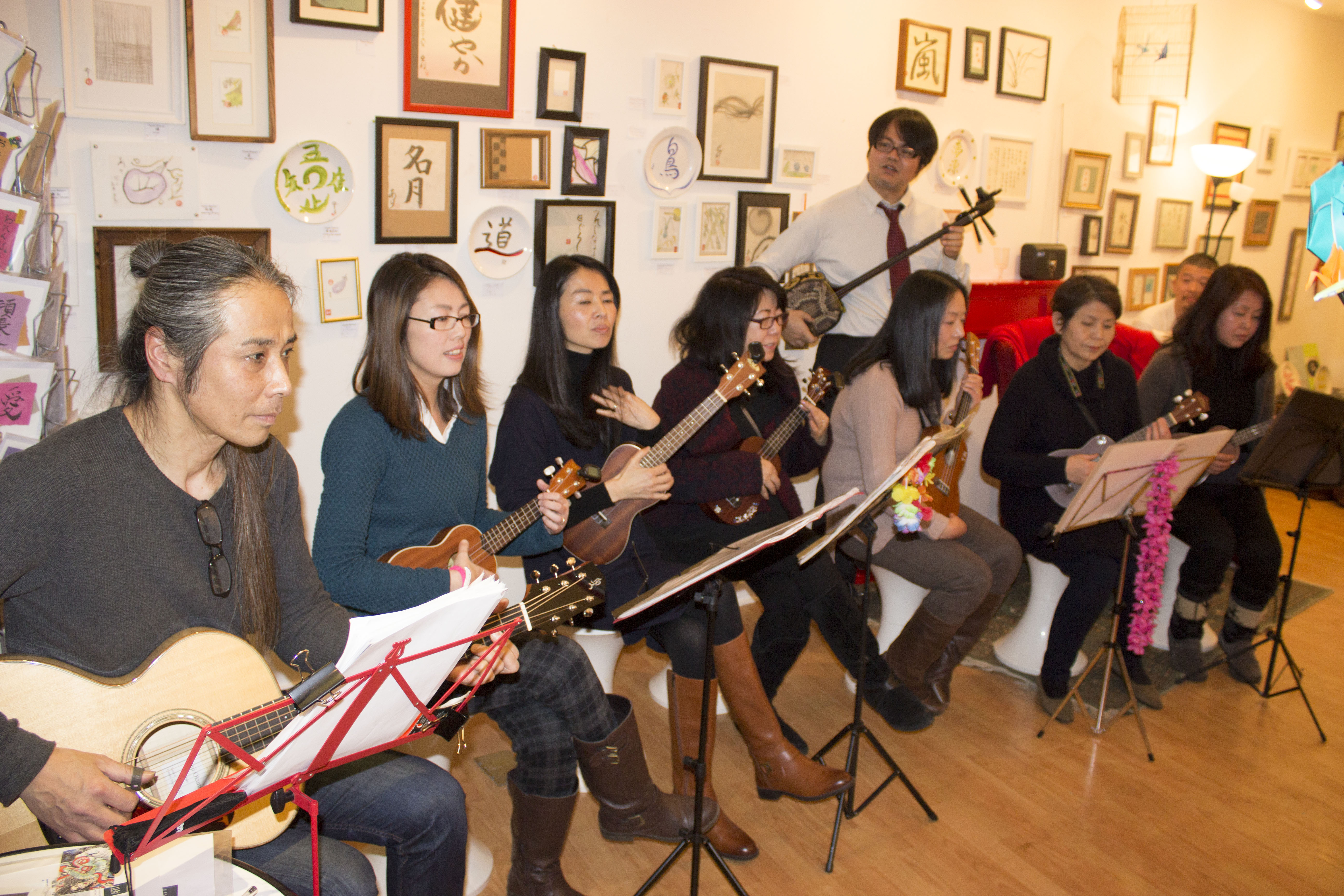 Musicians forming part of the Busking spot at the exhibition.