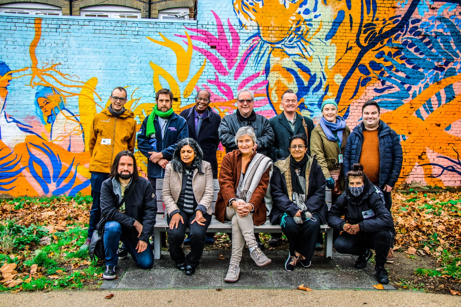 Group at unveiling of artwork